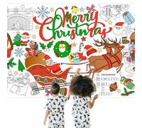 MORAINJAY Giant Xmas Colouring Poster for Children, 76x183cm Holiday Craft Tablecloth, Christmas Coloring Paper Poster, Merry Christmas Santa Coloring Poste,for Kids DIY Craft Gifts