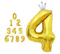 MORAINJAY Gold Number Balloons with Crown,40 Inch Gold Number Balloons,Large Foil Number Balloons,Self Inflatable Digit Balloons,for Age 0 1 2 3 4 5 6 7 8 10 Birthday,Graduations,Anniversaries