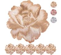 MORAINJAY Gold Placemats Set of 6,38CM/15inch Place mats for Table, Flower PVC Table Placemats,Heat Resistant Non-Slip,Elegance Design Dinning Mats for Wedding,Restaurant,Party Decor(ST114TJ)