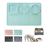 MORAINJAY Licky Mats for Dogs&Cats, 3-in-1 Pet Slow Feeder Bowl with Suction Cups, Green, 30x20cm, Slow Feeder, Water Bowl, Anti-Spill Edge, Anti-Slip, Anxiety Relief Dog Toys Pet Food Mat