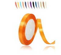 MORAINJAY Orange Ribbon 10mm Satin Ribbons Roll Fabric Thick for Gift Wrapping : 23M,Perfect for Balloons,Wedding,Flower Bouquets,Cake,Halloween Christmas Holiday Gifts Party Decorations