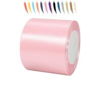 MORAINJAY Pink Ribbon 75mm Wide Satin Ribbons Roll Fabric Thick for Gift Wrapping : 23M,Perfect for Wedding,Flower Bouquets,Cake,Halloween Christmas Holiday Gifts Party Decorations