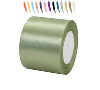 MORAINJAY Sage Green Ribbon 75mm Wide Satin Ribbons Roll Fabric Thick for Gift Wrapping : 23M,Perfect for Wedding,Flower Bouquets,Cake,Halloween Christmas Holiday Gifts Party Decorations