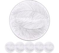 MORAINJAY Silver Placemats Set of 6,38CM/15inch Round Place mats for Table,Table Placemats,Heat Resistant Non-Slip,Elegance Design Dinning Mats for Wedding,Restaurant,Party Decor(Style D)