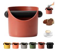 MORAINJAY Small Coffee Knock Box, Red Espresso Coffee Grounds Bin with Removable Knock Bar, Container Knock Box with Shock-Absorbent Non-Slip Base,Grind Barista Machine Accessories
