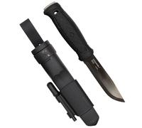 Morakniv Garberg Full Tang Fixed Blade Knife with Carbon Steel Blade with Survival Kit, Black, 4.3 Inch