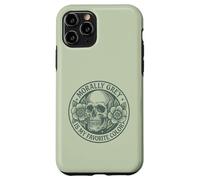 Morally Grey is My Favorite Color Floral Skull Dark Romance Case for iPhone 11 Pro