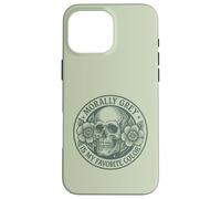 Morally Grey is My Favorite Color Floral Skull Dark Romance Case for iPhone 16 Pro Max