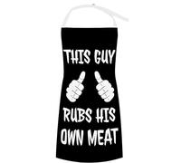 MorallyRetarded - Professionally Printed Funny As Fu*k Adults Only Apron - Adjustable Strap - Superior Linen - One Size Fits Most (Even Fat Fu*kers) (This Guy Rubs His Own Meat)