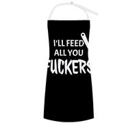 MorallyRetarded - Professionally Printed Funny As Fu*k Adults Only Apron - Adjustable Strap - Superior Linen - One Size Fits Most (Even Fat Fu*kers) (I'll Feed All You Fuckers)