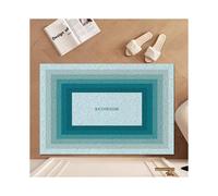 (Morandi Blue, 80X120cm 31.5X47.3in) Silk circle floor mat household entrance door rubbing soil mat door leave-in pad dust-proof mud scraping pad pvc entrance pad