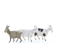 Moranduzzo 3 Assorted Goats for Nativity Scene of 4 Inch Scale 1:20 - Unbreakable Nativity Figures - Hand-finished Painting, Official Product, Made in Italy, Sculptor M. Landi