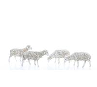 Moranduzzo 4 Assorted Sheep for Nativity Scene of 5 Inch Scale 1:15 - Unbreakable Nativity Figures - Hand-finished Painting, Official Product, Made in Italy, Sculptor M. Landi