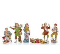 Moranduzzo 6 Shepherds for 3.15 Inch Crib, Scale 1:22 - STANDARD 8 - Unbreakable Figures, Hand-Painted, 1700s Style, Official Product, Made in Italy, Sculptor M. Landi