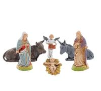 Moranduzzo 6 Shepherds Suitable for 2.36 inch Crib 1:32 Scale - MINI 6 - Indestructible Figurine, '700 Style, Hand-Painted, Sculptor M. Landi, Made in Italy