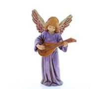 Moranduzzo Angel with Guitar for Nativity Scene of 4 Inch Scale 1:16 - Unbreakable Nativity Figures - 18th Century Style, Hand-finished Painting, Official Product, Made in Italy, Sculptor M. Landi