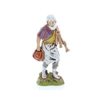 Moranduzzo Bagpiper H 3.42 in for Nativity Scene Scale 1:20 - STANDARD 10 - Unbreakable Figurine, '700 Style, Hand-Painted, Official Product, Made in Italy, Sculptor M. Landi