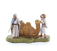 Moranduzzo Camel Drivers with Seated Camel Suitable for 2.36 inch Crib Scale 1:32 - MINI 2.36" - Indestructible Figurines, 18th Century Style, Hand-Finished, Sculptor M. Landi, Made in Italy