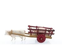 Moranduzzo Cart with Pigs 6.18"x1.65" for 2.36" Nativity - MINI 2.36" - Scale 1:32, Unbreakable Figurines, Hand Finished, Sculptor M. Landi, Made in Italy
