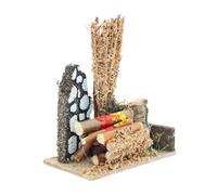 Moranduzzo Fire with Flame Effect Lamp 10 x 6.5 x 11.5 cm - Mini Accessory for Nativity Scene, Handmade in Italy