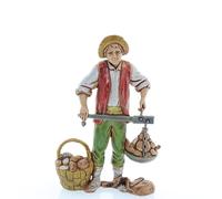 Moranduzzo Fruit Vendor with Scale for Nativity Scene of 4 Inch Scale 1:20-Unbreakable Nativity Figures-18th Century Style, Hand-finished Painting, Official Product, Made in Italy, Sculptor M. Landi