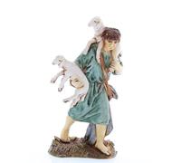 Moranduzzo Good Shepherd for Nativity Scene of 4 Inch Scale 1:20 - Unbreakable Nativity Figures - 18th Century Style, Hand-finished Painting, Official Product, Made in Italy, Sculptor M. Landi