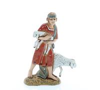 Moranduzzo Good Shepherd H 3.58 in for 3.94 in Nativity - STANDARD 10 - Unbreakable Figure, Arabic Style, Hand-Painted, Official Product, Made in Italy, Sculptor M. Landi