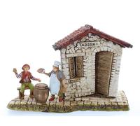 Moranduzzo Innkeeper with Tavern for Nativity Scene 6 cm Scale 1:32 - Unbreakable Nativity Figures - 700' Style, Hand-Finished Painting, Official Product, Made in Italy, Sculptor M. Landi