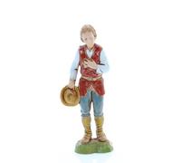 Moranduzzo Man with Hat for Nativity Scene of 4 Inch Scale 1:20 - Unbreakable Nativity Figures - 18th Century Style, Hand-finished Painting, Official Product, Made in Italy, Sculptor M. Landi