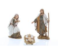 Moranduzzo Nativity 3-Piece Set for 3.94 inch Crib - SCALE 1:20 - STANDARD 10 - Unbreakable Figures, Arab Style, Hand-Painted, Sculptor M. Landi, Made in Italy