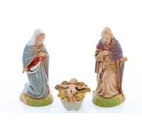 Moranduzzo Nativity 3 Subjects Suitable for 2.36 inch Crib Scale 1:32 - MINI 6 - Unbreakable Figurine, 1700s Style, Hand-Painted, Sculptor M. Landi, Made in Italy