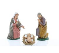 Moranduzzo Nativity Set with 3 Figures 3.9 in Scale 1:20 - STANDARD 10 - '700 Style, Unbreakable Hand-Painted Figurines, Official Product, Made in Italy, Sculptor M. Landi