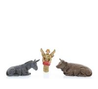 Moranduzzo Ox, Donkey, and Glory for Nativity Scene of 1.50 Inch Scale 1:50-Unbreakable Nativity Figures-18th Century Style, Hand-finished Painting, Official Product, Made in Italy, Sculptor M. Landi