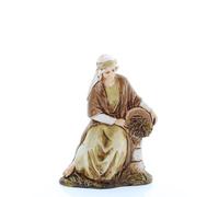 Moranduzzo Seated Woman on Wall h 3.03in for 3.94in Nativity Scale 1:20 - STANDARD 10 - Unbreakable Figure, Arab Style, Hand-Painted, Sculptor M. Landi, Made in Italy