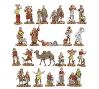 Moranduzzo Set of 21 Shepherds and 1 Camel Suitable for 1.38 inch Crib Scale 1:50 - MICRO 1.38" - Indestructible Figurines, 18th Century Style, Hand-Finished, Sculptor M. Landi, Made in Italy