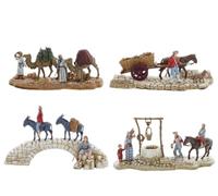 Moranduzzo Set of 4 Shepherds Suitable for 2.36 inch Crib Scale 1:32 - MINI 2.36" - Indestructible Figurines, 18th Century Style, Hand-Finished, Sculptor M. Landi, Made in Italy