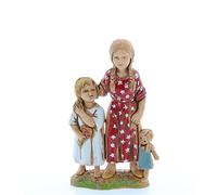 Moranduzzo Standing Girls for Nativity Scene of 4 Inch Scale 1:20 - Unbreakable Nativity Figures - 18th Century Style, Hand-finished Painting, Official Product, Made in Italy, Sculptor M. Landi