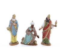 Moranduzzo Three Wise Men for 3.93 inch Nativity Scene - STANDARD 3.93" - Scale 1:20 - Unbreakable Hand-Finished Figurines, Sculptor M. Landi, Made in Italy