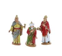 Moranduzzo Three Wise Men for 6.5 cm Nativity Scale 1:30 - STANDARD 6.5 - Unbreakable Hand-Painted Figurines, Sculptor M. Landi, Made in Italy