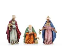 Moranduzzo Three Wise Men for Nativity Scene of 5 Inch Scale 1:15 - Unbreakable Nativity Figures - 18th Century Style, Hand-finished Painting, Official Product, Made in Italy, Sculptor M. Landi