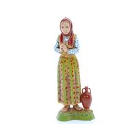 Moranduzzo Woman with Amphora for Nativity Scene 10 cm 1:20 Scale - Indestructible Nativity Figures - 700' Style, Hand-Finished Painting, Official Product, Made in Italy, Sculptor M. Landi