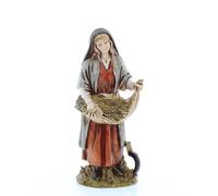 Moranduzzo Woman with Sickle h 3.54in for 3.94in Nativity Scale 1:20 - STANDARD 10 - Unbreakable Figure, Arab Style, Hand-Painted, Sculptor M. Landi, Made in Italy