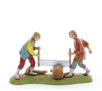 Moranduzzo Woodcutters for 2.36 inch Nativity Set Scale 1:32 - MINI 6 - Unbreakable Figurine, 1700s Style, Hand-Painted, Sculptor M. Landi, Made in Italy