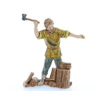 Moranduzzo Woodman for Nativity Scene 10 cm 1:20 Scale - PVC Nativity Figures - 700' Style, Hand-Finished Painting, Official Product, Made in Italy, Sculptor Martino Landi