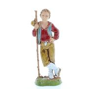 Moranduzzo Young Man with Stick for Nativity Scene 4 Inch Scale 1:20 - Height 3.38 in - Resin Figure, Hand-Painted, Sculptor Martino Landi