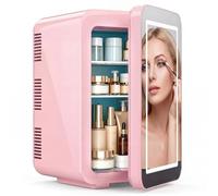 MoraRise 10L Skincare & Makeup Mini Fridge, Cooler & Warmer with LED Mirror