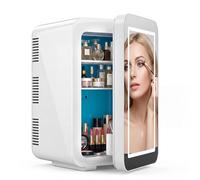 MoraRise 10L Skincare & Makeup Mini Fridge, Cooler & Warmer with LED Mirror