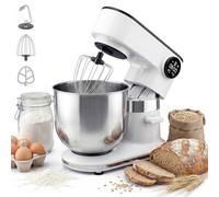 MoraRise 10L Stand Mixer, 1800W High Power Food Mixer with Bowl, 8-Speed, LCD Display, Dough Hook, Beater & Whisk, Tilt-Head Professional Electric Cake Mixer for Baking with Splash Guard (Grey, 10L)