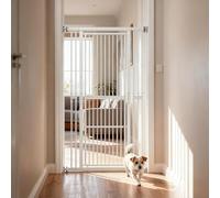 MoraRise 180 cm Extra Tall Pet Gate, Adjustable 70-107cm Safety Gate for Cats & Dogs, No-Drill Wide Baby Gate with One-Hand Operation, Auto-Close Door, Stair, Hallway Use