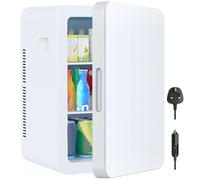 MoraRise 22L Mini Fridge for Bedrooms, 30 Cans Portable Cooler & Warmer Small Fridge, AC/DC Powered, Adjustable Shelves, Home Office, Car, Dorm, Travel, Cosmetics, Skincare, Drinks (White)